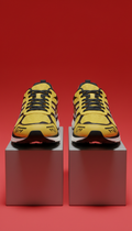 Taxi Yellow leather mesh sneaker
